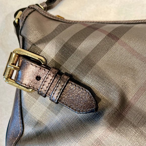 Burberry Silver Check and Leather Maiden Hobo Bag - Picture 6 of 12